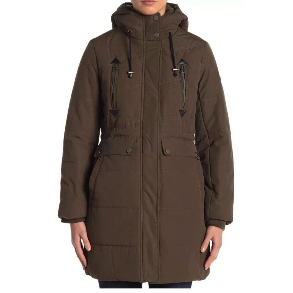 NWT Lucky Brand Women's Faux Fur Hooded Parka Jacket Size Large